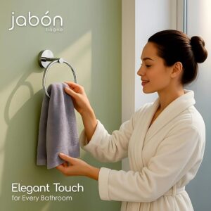 Premium Wall Mounted Towel Ring | Brass & Stainless Steel | Chrome Finish | Round Close Ring Design | Bathroom & Wash Basin Accessory